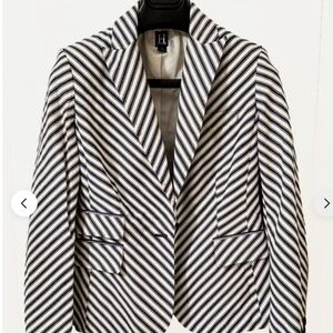 Vintage Flagship Tommy Hilfiger women blue white chevron jacket-Small